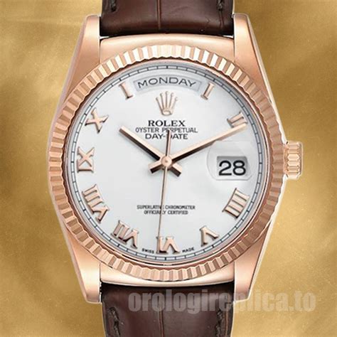 rolex day date oro cinturino pelle|rolex day date pave.